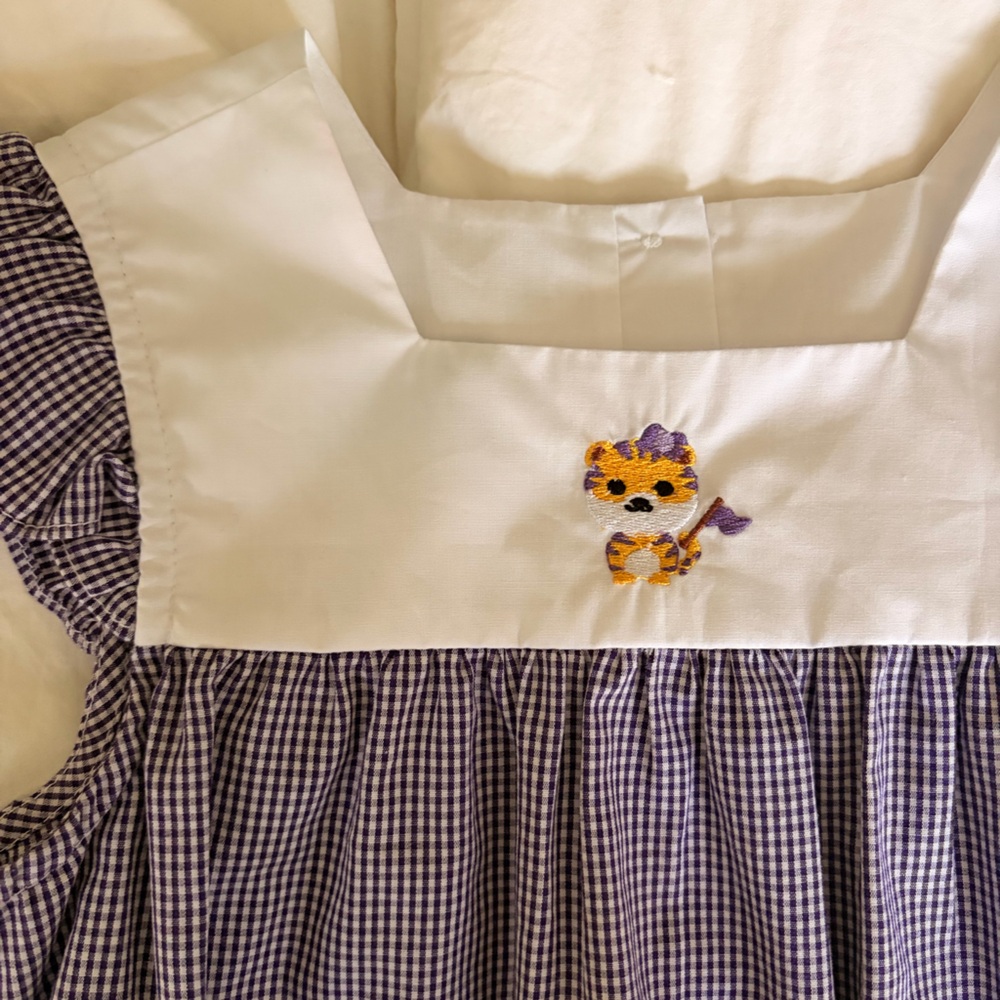 LSU Smocked Gingham Dress